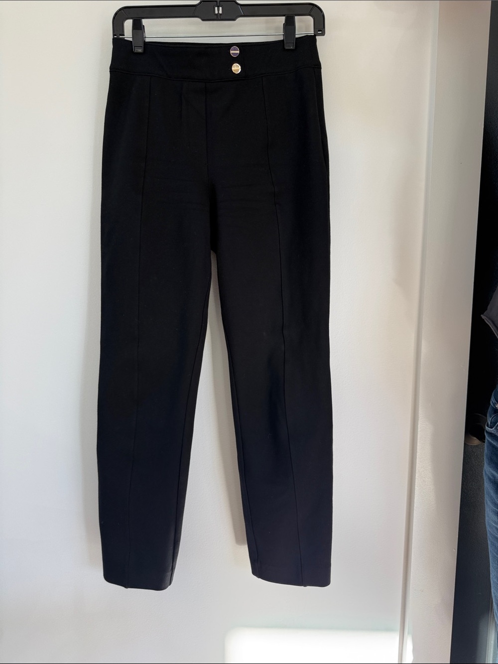 SPANX Women’s Stretch Black Tailored Dress Pants with Front Seams